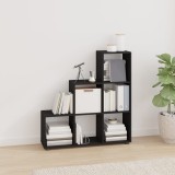 vidaXL Bibliotecă &icirc;n trepte, negru, 107 cm, lemn compozit