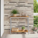 Cumpara ieftin Masă de exterior cu depozitare Natural și gri 80 x 35 x 75 cm
