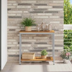 vidaXL Masă de exterior cu depozitare Natural și gri 80 x 35 x 75 cm 4010608