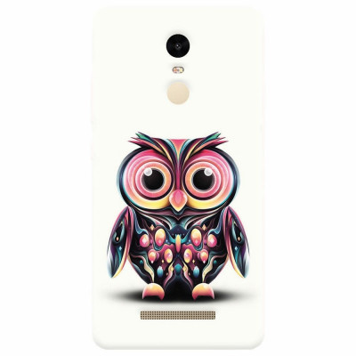 Husa silicon pentru Xiaomi Remdi Note 3, Colorful Owl Illustration foto