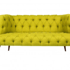 Canapea fixa West Monroe, Zeon, 2 locuri, 140x75x76 cm, lemn, verde fistic