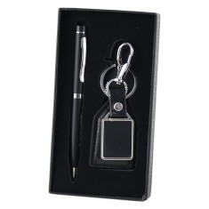 Set cadou pentru barbati, Breloc si pix, Negru