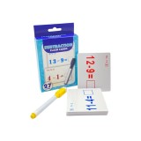 Carduri pentru invatarea si exersarea operatiilor matematice de scadere cu marker inclus, 27 bucati set