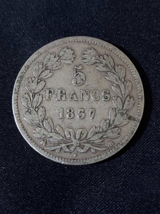 Franța 1837 B - 5 Franci - Monedă de argint #1
