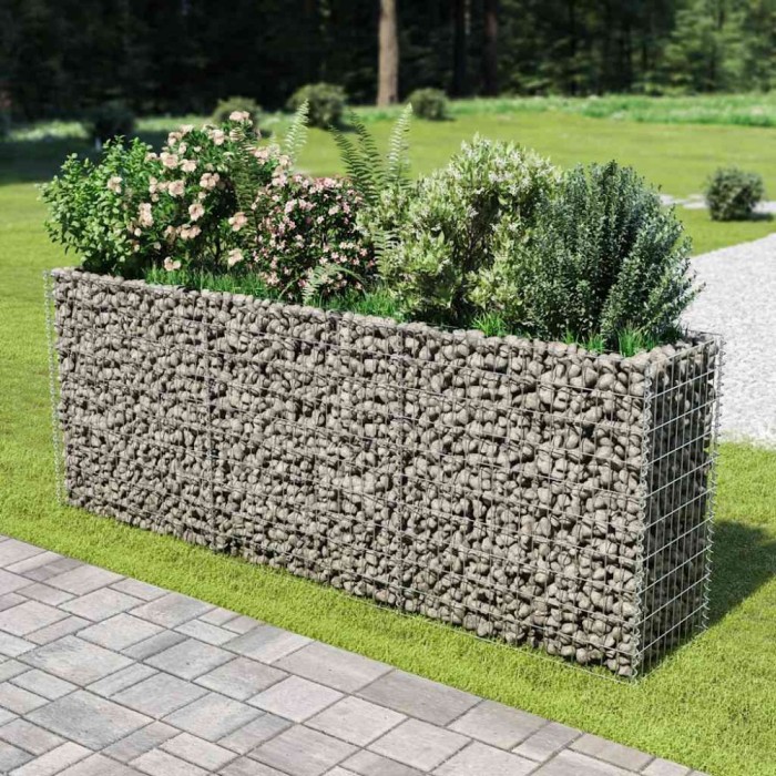vidaXL Strat &icirc;nălțat gabion, 270 x 50 x 100 cm, oțel galvanizat