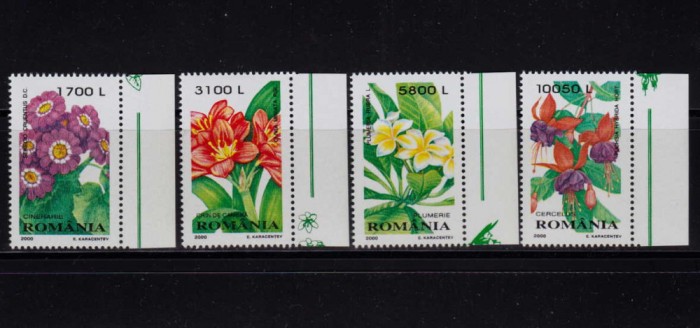✅RO 2000 LP 1510 &quot;Plante de apartament&quot; , serie margine ( poate fi diferita ! ) , MNH