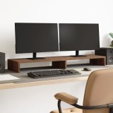 VidaXL Suport de monitor, stejar maro, 100x27x10 cm, lemn prelucrat