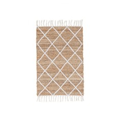 Covoras iuta natur alb Shaila 60x90 cm
