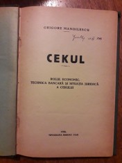 Cekul - Grigore Manoilescu 1926 / R3P2S