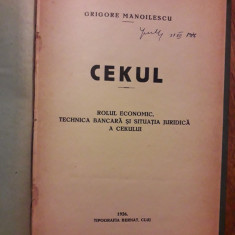 Cekul - Grigore Manoilescu 1926 / R3P2S