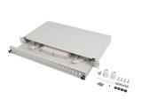 Patch panel fibra rack 19 1U 24x SC duplex 24x LC quad, gri + accesorii