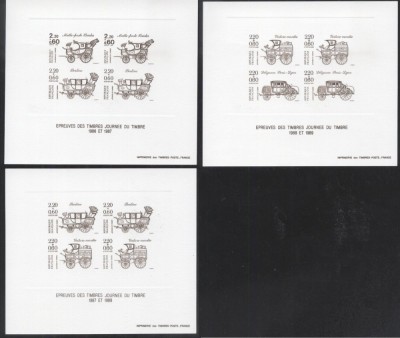 France - Cars 3 x PROOFS ESSAYS MNH W.006 foto