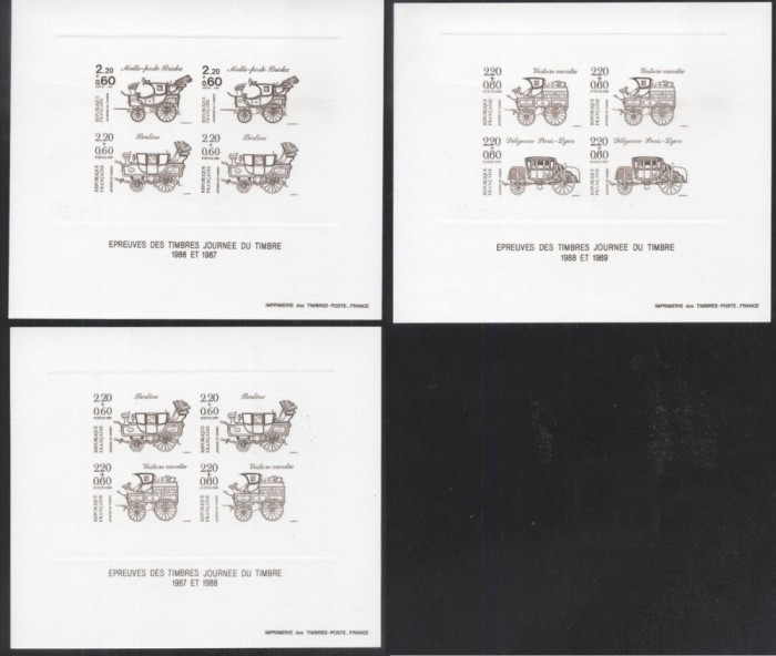 France - Cars 3 x PROOFS ESSAYS MNH W.006