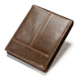 Cumpara ieftin Portofel barbati, BUSY LDY&amp;GTM&reg; NoScan III, piele naturala, antiscanare carduri RFID, compartiment carte de identitate, maro
