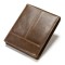 Portofel barbati, BUSY LDY&amp;GTM&reg; NoScan III, piele naturala, antiscanare carduri RFID, compartiment carte de identitate, maro