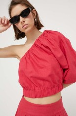Abercrombie &amp; Fitch bluza din in culoarea roz, neted