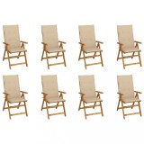 Cumpara ieftin Gossi scaune gradina pliabile cu perne, 8 buc., lemn masiv acacia