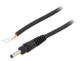 Cablu Negru 1.5m DC 3.5/1.3 Mufă Drept 1x0.75mm2, WEST POL