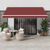 Cumpara ieftin Copertina retractabilă automat cu LED, vișiniu, 400x350 cm