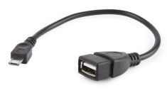 CABLU adaptor OTG GEMBIRD, pt. smartphone, Micro-USB 2.0 (T) la USB 2.0 (M), 15cm, asigura conectarea telef. la o tastatura, mouse, HUS, stick, etc., foto