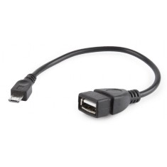 CABLU adaptor OTG GEMBIRD, pt. smartphone, Micro-USB 2.0 (T) la USB 2.0 (M), 15cm, asigura conectarea telef. la o tastatura, mouse, HUS, stick, etc.,