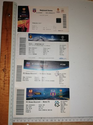 LOT 3 BILET MECI FOTBAL STEAUA -LARNACA /SPORTING /SKOPJE /MOLDE foto