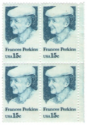 Statele Unite 1980 - Frances Perkins, neuzata de 4 foto