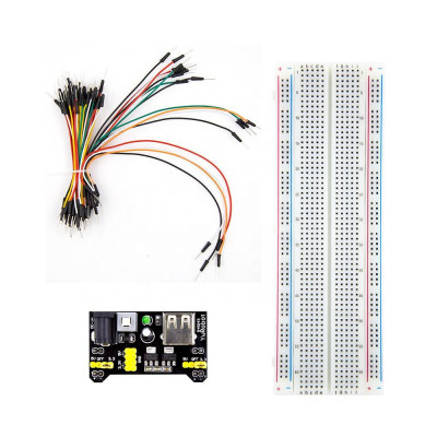 Set placa test breadboard 830 16.5x5.5x0.85cm +Set cabluri breadboard si alimentat foto