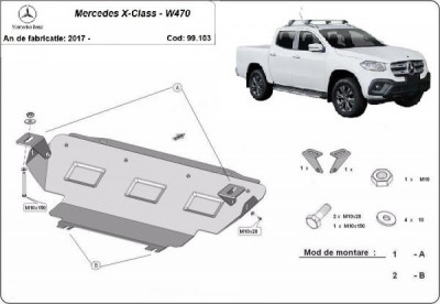 Scut metalic radiator Mercedes X-Class W470 2017-prezent foto