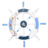 Roata decorativa din MDF 44.5cm model carma marina alb/blue Zilan ZTS8035