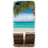 Husa silicon pentru Huawei Y5 2018, Beach Chairs Palm Tree Seaside