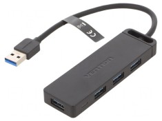 Hub USB 3.0 Negru 4 Porturi 5Gbps