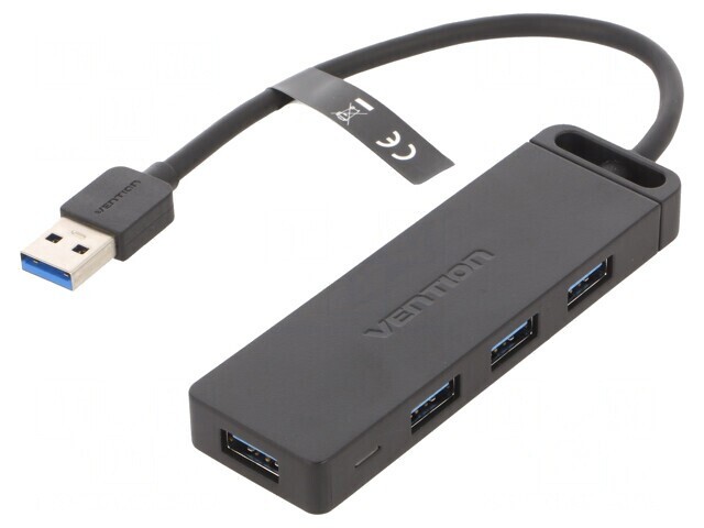 Hub USB 3.0 Negru 4 Porturi 5Gbps