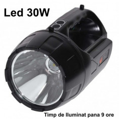 Lanterna multifuncionala, profesionala, led 30W, 3 moduri, acumulator