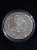 Sf. Elena 2023 &ndash; o liră - macac Rhesus, maimuță - 1 OZ - Monedă de argint, Africa