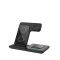 Statie de incarcare wireless SELANI 3 in 1, Fast Charger 15W,, Pliabila LED Design, Negru