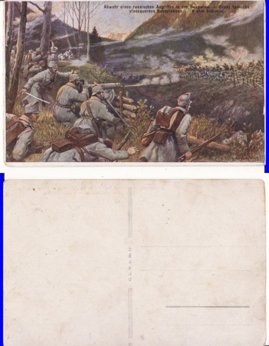 Carpati, Bucovina- Tipuri, militari rusi, austrieci - militara, WWI, WK1- Rara