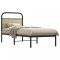 vidaXL Cadru de pat fără saltea 75x190 cm Lemn derivat stejar Sonoma 4100248