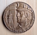 Medalie 100 ani mina Aninoasa, medalie din bronz minerit Romania
