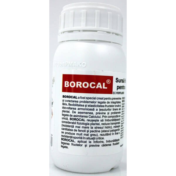 Borocal 250 ml ingrasamant foliar pentru corectarea carentei de Calciu, Bor, Magneziu, Codiagro (obtinerea fructelor ferme, uniform colorate)