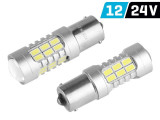 Bec Vision P21w Ba15s 12/24v 27x 5730 Smd Led, Cu Lentila, Canbus, Alb, 2 Buc 58944