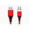 Cablu date si incarcare 2in1 cu led incarcare magnetic FAST CHARGE cu 2 adaptoare incluse tip c si micro usb