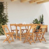 VidaXL Masă extensibilă de grădină 110-160x80x75 cm lemn masiv de tec