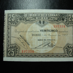 SPANIA / BILBAO 25 PESETAS 1937 VF+