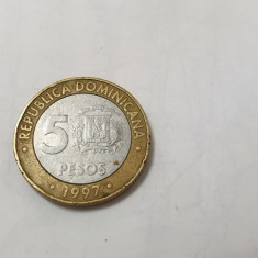 moneda republica dominicana 5p 1997