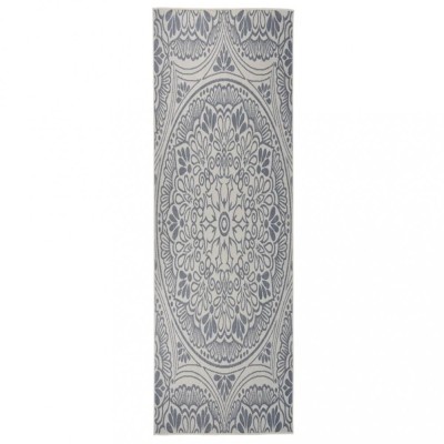 vidaXL Covor de exterior, model albastru, 80x250 cm, țesătură plată 340828 foto