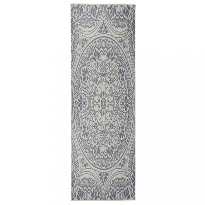 vidaXL Covor de exterior, model albastru, 80x250 cm, țesătură plată 340828