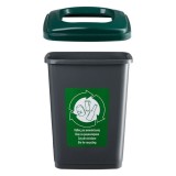 Tomberon din Plastic Antracit Verde Reciclare 50L
