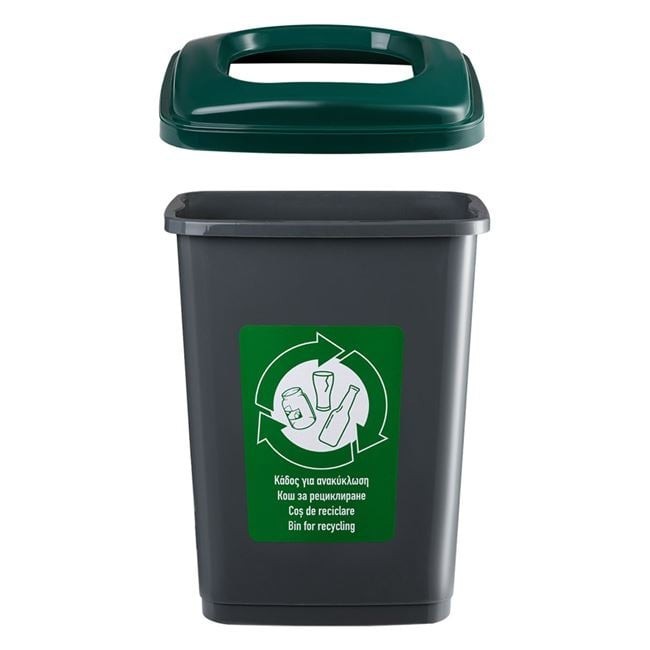 Tomberon din Plastic Antracit Verde Reciclare 50L