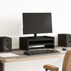 vidaXL Suport monitor, negru, 42x24x16 cm, lemn prelucrat foto